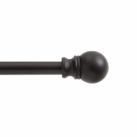 Kenney Mfg Kenney Davenport 1/2 Petite Cafe Decorative Window Curtain Rod, 48-86, Matte Black KN55929